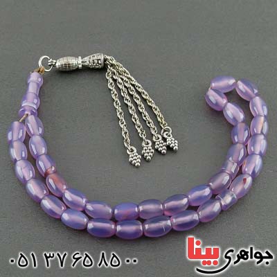 تسبیح عقیق یمنی کبود 33 دانه ای لاکچری بسیارشفاف _کد:21093