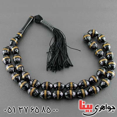 تسبیح کشکول (کوک) 33 دانه ای مرصع کاری شده بسیار زیبا _کد:21129