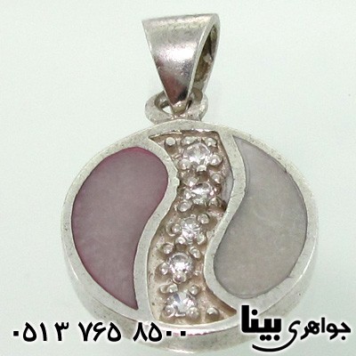 گردنبند صدف زنانه دایره دو رنگ