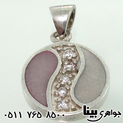 گردنبند صدف زنانه دایره دو رنگ