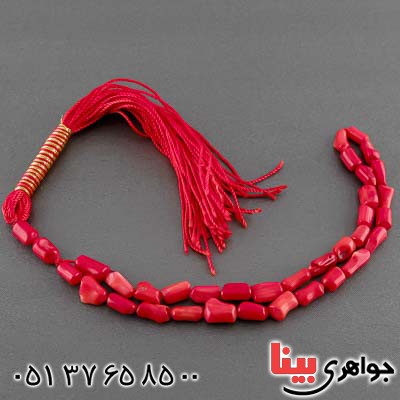 تسبیح مرجان 33 دانه ای با تراش خاص و  نامنظم زیبا _کد:21145