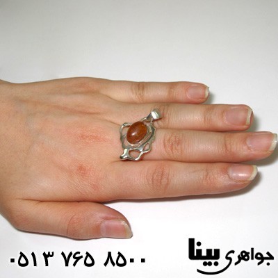 گردنبند کهربا تراش گنبدی طرح کلاسیک