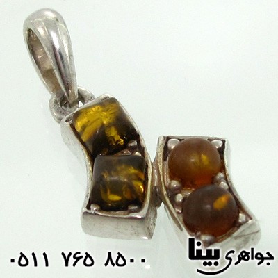 گردنبند کهربا چهار نگین