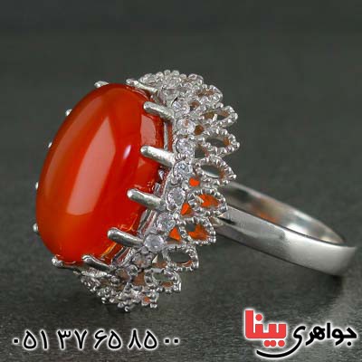 انگشتر عقیق یمنی زنانه بسیار زیبا و خاص _کد:21236
