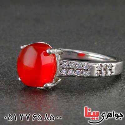 انگشتر عقیق یمنی رودیوم زنانه بسیار خاص _کد:21241