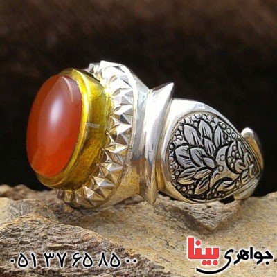 انگشتر عقیق یمنی مردانه بسیار خاص _کد:21270