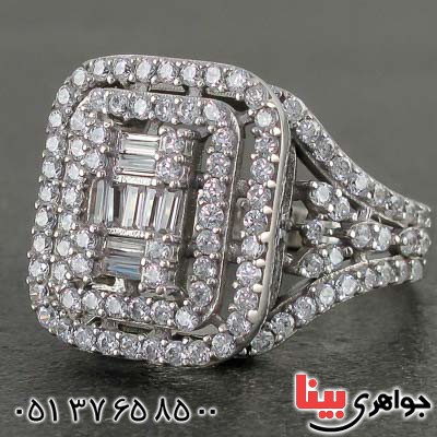 انگشتر نقره درشت رودیوم زنانه