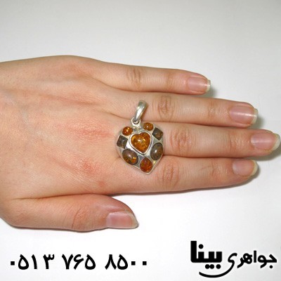 گردنبند کهربا قلبی