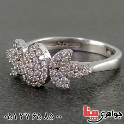 انگشتر نقره زنانه رودیوم بسیار زیبا _کد:21312