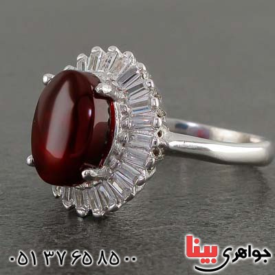انگشتر عقیق یمنی زنانه رودیوم بسیار زیبا _کد:21330