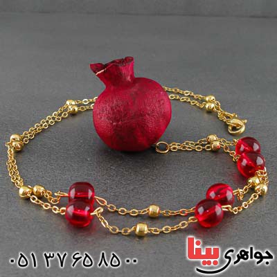 گردنبند یاقوت سرخ و انار طبیعی بسیار زیبا