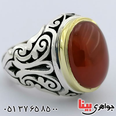 انگشتر عقیق یمنی مردانه بسیار فاخر _کد:21378