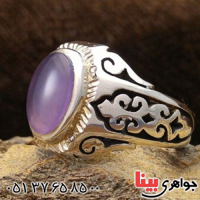 انگشتر عقیق یمنی کبود مردانه بسیار عالی _کد:21386