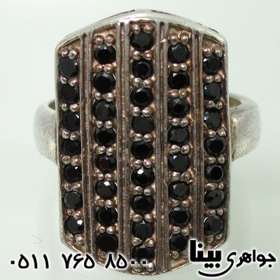 انگشتر عقیق سیاه (اونیکس) کلاسیک سنتی