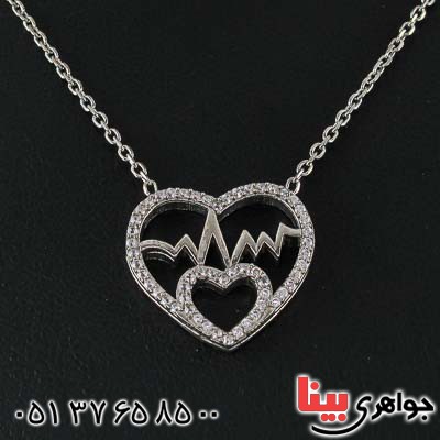 گردنبند نقره رودیوم زنانه نگین سوئیسی بسیار زیبا _کد:21446