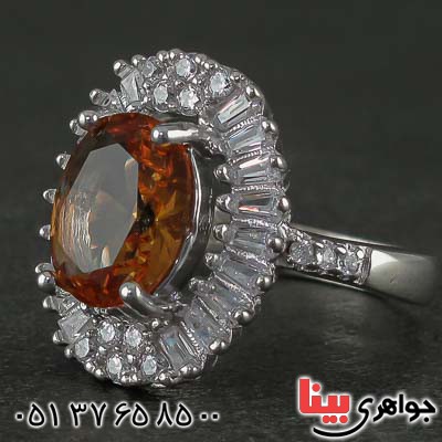 انگشتر الکساندریت خوشرنگ رودیوم زنانه
