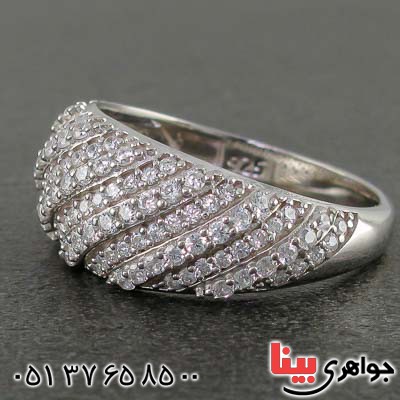 انگشتر نقره رودیوم زنانه بسیار زیبا _کد:21452