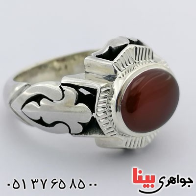 انگشتر عقیق یمنی مردانه درشت بسیار عالی _کد:21462
