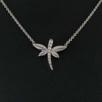 گردنبند نقره رودیوم زنانه خاص طرح سنجاقک