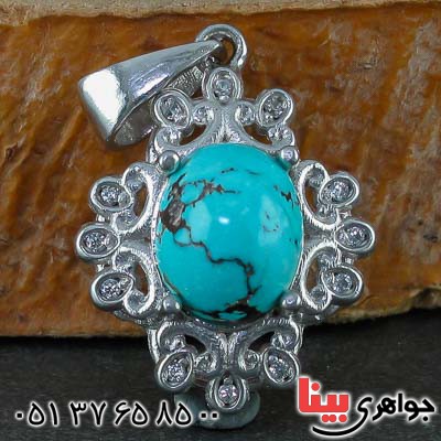 گردنبند فیروزه نیشابوری زنانه بسیار زیبا _کد:21488