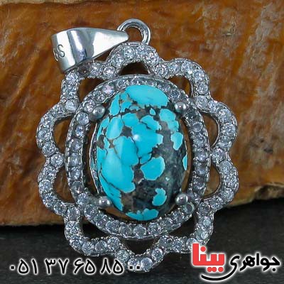 گردنبند فیروزه نیشابوری زنانه بسیار زیبا _کد:21494