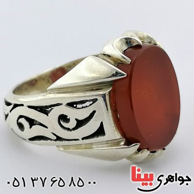 انگشتر عقیق یمنی مردانه درشت بسیار فاخر _کد:21508