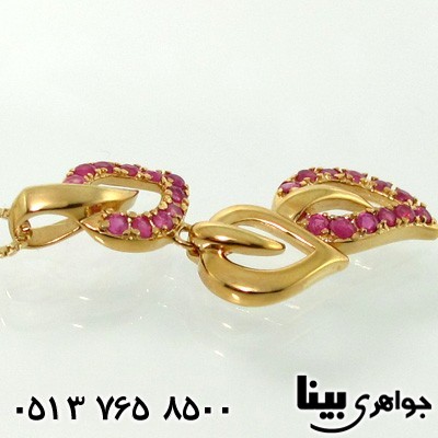 گردنبند یاقوت سرخ سه برگ