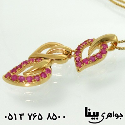 گردنبند یاقوت سرخ سه برگ