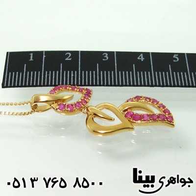 گردنبند یاقوت سرخ سه برگ