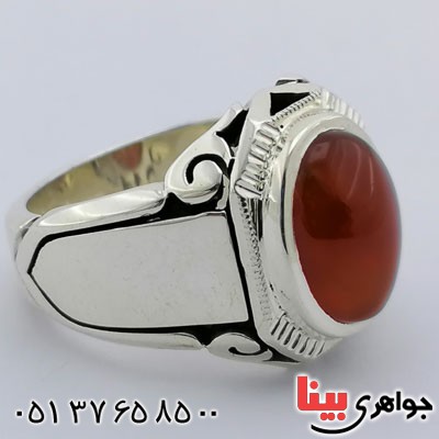 انگشتر عقیق یمنی مردانه درشت بسیار عالی _کد:21546