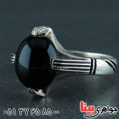 انگشتر عقیق سیاه (اونیکس) خاص مردانه _کد:21562