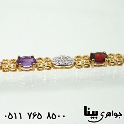دستبند چند جواهر طرح ایکس زنانه