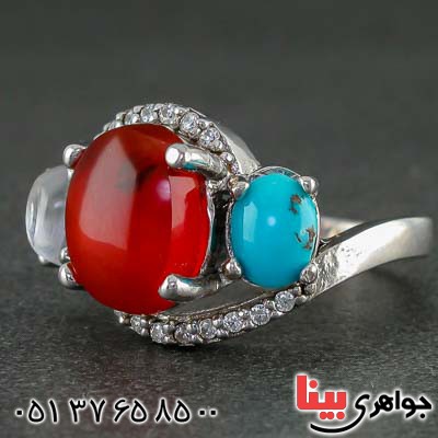 انگشتر چند جواهر رودیوم زنانه بسیار زیبا _کد:21592