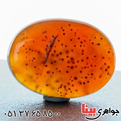 نگین انگشتر عقیق یمنی خالخالی درشت قدیمی