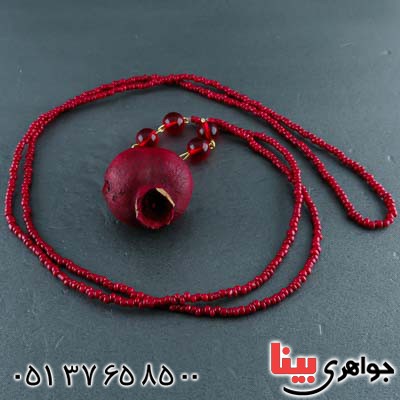 گردنبند یاقوت سرخ و انار طبیعی بسیار زیبا _کد:21599