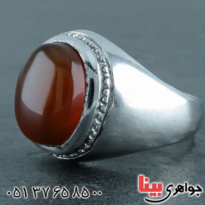 انگشتر عقیق یمنی دست ساز مردانه _کد:21624