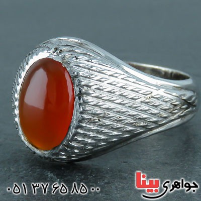 انگشتر عقیق یمنی دست ساز مردانه _کد:21663