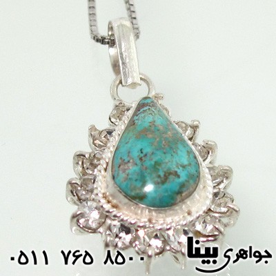گردنبند فیروزه نیشابوری اشکی زنانه