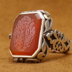 انگشتر عقیق یمنی سرخ با حکاکی بسیار عالی