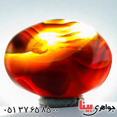 نگین انگشتر عقیق یمنی جزع موکل دار بسیار عالی _کد:21761
