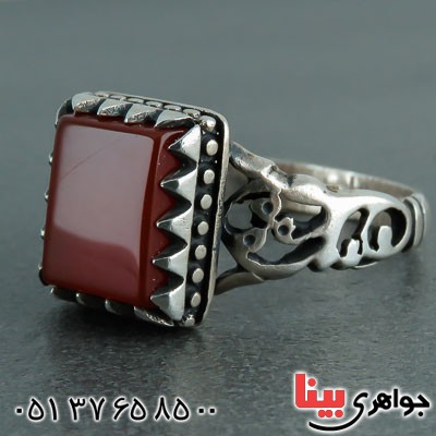 انگشتر عقیق قرمز مردانه بسیار  زیبا _کد:21868