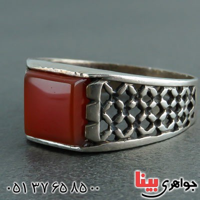 انگشتر عقیق قرمز بسیار زیبا و خوشرنگ _کد:21870