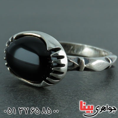 انگشتر عقیق سیاه (اونیکس) بسیار زیبا _کد:21874