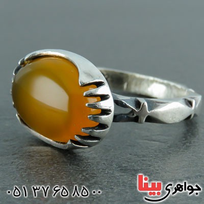انگشتر عقیق شرف الشمس خوشرنگ  _کد:21878