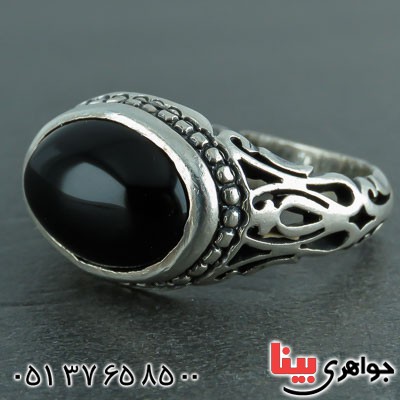 انگشتر عقیق سیاه (اونیکس) خاص مردانه  _کد:21886