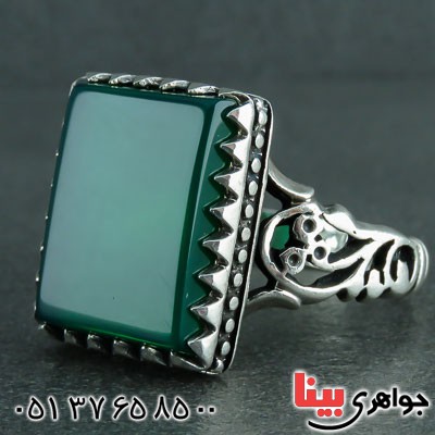 انگشتر عقیق سبز بسیار زیبا و خاص _کد:21894