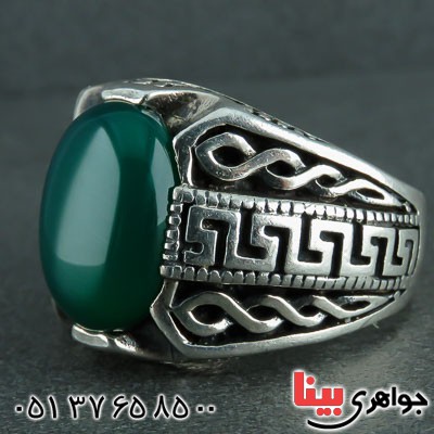 انگشتر عقیق سبز خوشرنگ بسیار زیبا _کد:21899