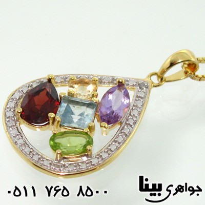 گردنبند چند جواهر زنانه اشکی سایز درشت