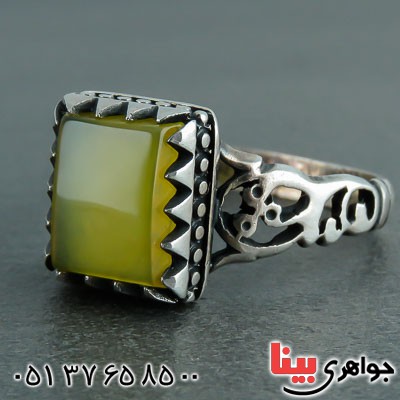انگشتر عقیق زرد مردانه  زیبا _کد:21922