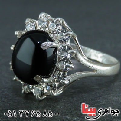 انگشتر عقیق سیاه (اونیکس) خاص و زیبا _کد:21930